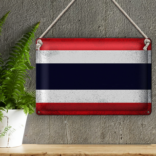 Blechschild Flagge Thailand 30x20cm Flag Thailand Vintage