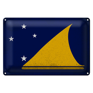 Blechschild Flagge Tokelau 30x20cm Flag of Tokelau Vintage tin sig