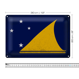 Blechschild Flagge Tokelau 30x20cm Flag of Tokelau Vintage tin sig