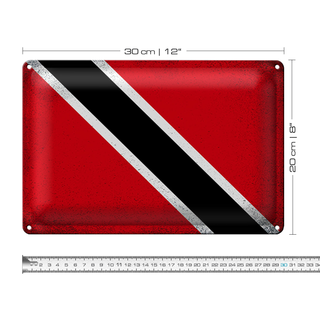 Blechschild Flagge Trinidad und Tobago 30x20cm Flag Vintage tin sig