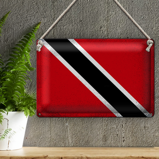 Blechschild Flagge Trinidad und Tobago 30x20cm Flag Vintage tin sig