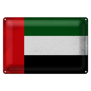 Blechschild Flagge Arabische Emirate 30x20cm Flag Vintage