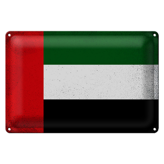 Blechschild Flagge Arabische Emirate 30x20cm Flag Vintage