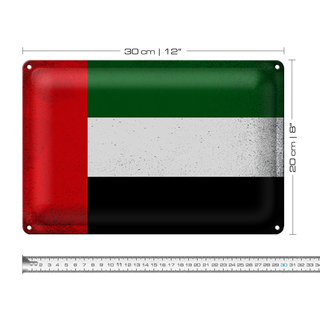 Blechschild Flagge Arabische Emirate 30x20cm Flag Vintage
