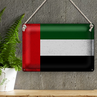 Blechschild Flagge Arabische Emirate 30x20cm Flag Vintage