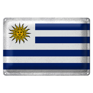 Blechschild Flagge Uruguay 30x20cm Flag of Uruguay Vintage