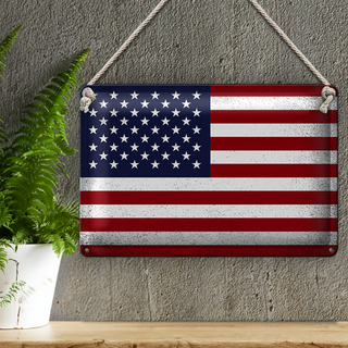Blechschild Flagge Vereinigte Staaten 30x20cm Flag Vintage