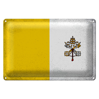 Blechschild Flagge Vatikanstadt 30x20cm Vatican Vintage