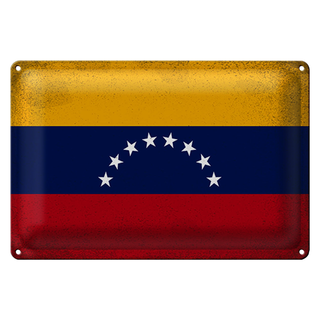 Blechschild Flagge Venezuela 30x20cm Flag Venezuela Vintage