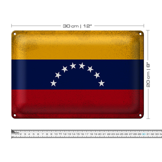 Blechschild Flagge Venezuela 30x20cm Flag Venezuela Vintage