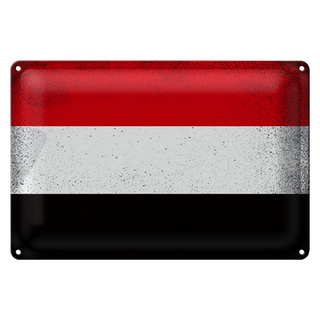 Blechschild Flagge Jemen 30x20cm Flag of Yemen Vintage