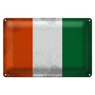 Blechschild Flagge Elfenbeinküste 30x20cm Coast Vintage