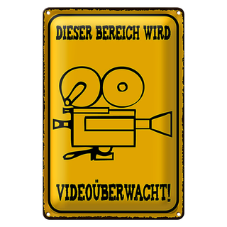 Blechschild Warnschild 20x30cm Bereich videoüberwacht