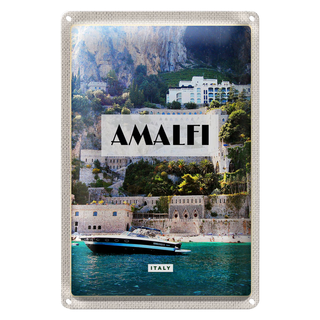 Blechschild Reise 20x30cm Amalfi Italy Urlaub Touristik