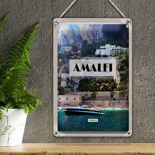 Blechschild Reise 20x30cm Amalfi Italy Urlaub Touristik