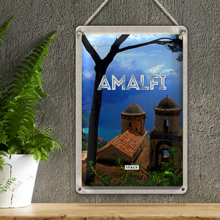 Blechschild Reise 20x30cm Amalfi Italy Urlaub Touristik
