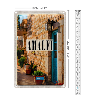 Blechschild Reise 20x30cm Amalfi Italy Urlaub Reiseland