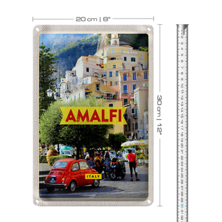 Blechschild Reise 20x30cm Amalfi Italy Urlaub Ferien
