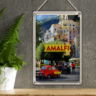 Blechschild Reise 20x30cm Amalfi Italy Urlaub Ferien