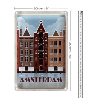 Blechschild Reise 20x30cm Amsterdam Reiseziel