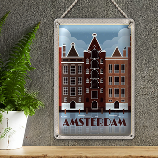 Blechschild Reise 20x30cm Amsterdam Reiseziel