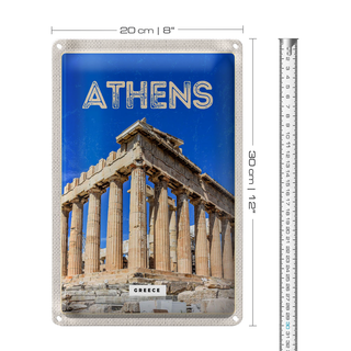 Blechschild Reise 20x30cm Athen Greece Akropolis