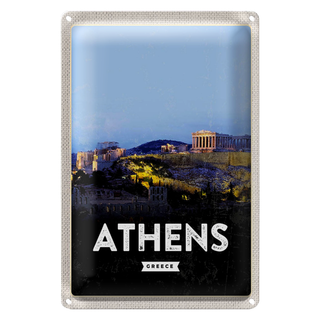 Blechschild Reise 20x30cm Athens Greece Überblick Dekoration