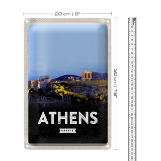 Blechschild Reise 20x30cm Athens Greece Überblick Dekoration
