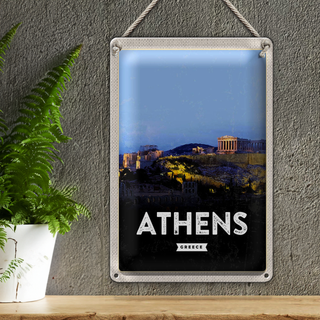 Blechschild Reise 20x30cm Athens Greece Überblick Dekoration