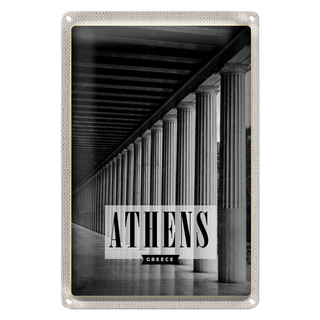 Blechschild Reise 20x30cm Retro Athens Greece Antik