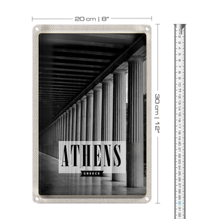 Blechschild Reise 20x30cm Retro Athens Greece Antik