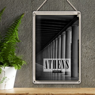 Blechschild Reise 20x30cm Retro Athens Greece Antik