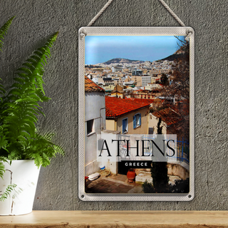 Blechschild Reise 20x30cm Athens Greece Stadt Reiseziel