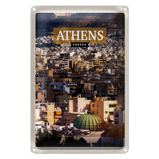 Blechschild Reise 20x30cm Athens Greece Blick auf die Stadt