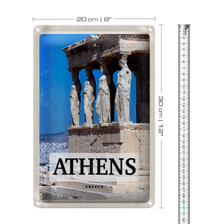 Blechschild Reise 20x30cm Retro Athens Greece Geschenk Dekoration