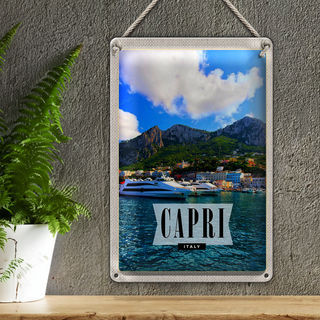 Blechschild Reise 20x30cm Capri Italy Insel Meer Urlaub