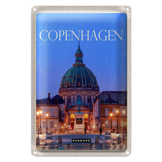 Blechschild Reise 20x30cm Copenhagen Denmark Amalienborg