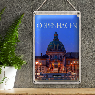 Blechschild Reise 20x30cm Copenhagen Denmark Amalienborg