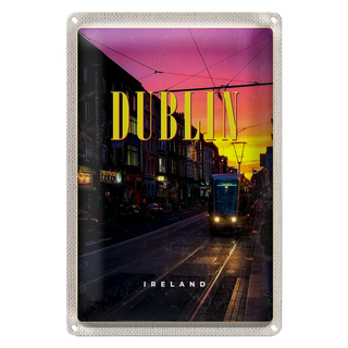 Blechschild Reise 20x30cm Dublin Ireland Sonnenuntergang