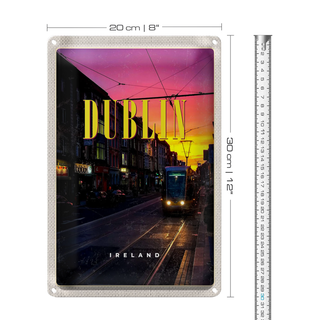 Blechschild Reise 20x30cm Dublin Ireland Sonnenuntergang