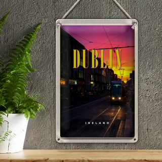 Blechschild Reise 20x30cm Dublin Ireland Sonnenuntergang