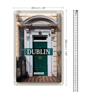 Blechschild Reise 20x30cm Dublin Ireland Reiseziel Stadt