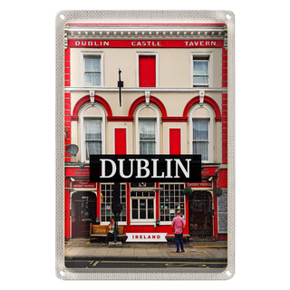 Blechschild Reise 20x30cm Dublin Ireland Castle Tavern Reiseziel