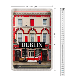 Blechschild Reise 20x30cm Dublin Ireland Castle Tavern Reiseziel