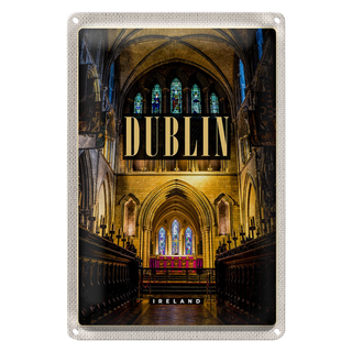 Blechschild Reise 20x30cm Dublin Ireland Cathedral Reiseziel