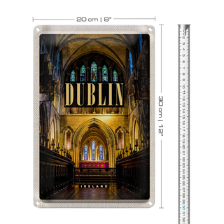 Blechschild Reise 20x30cm Dublin Ireland Cathedral Reiseziel