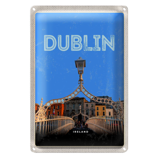 Blechschild Reise 20x30cm Retro Dublin Ireland Reiseziel