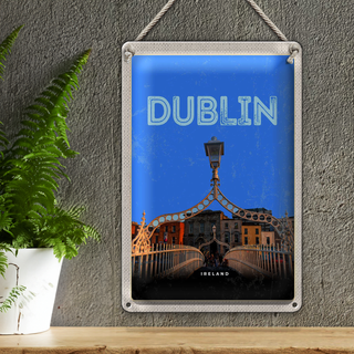 Blechschild Reise 20x30cm Retro Dublin Ireland Reiseziel