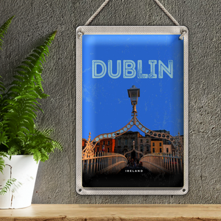 Blechschild Reise 20x30cm Retro Dublin Ireland Reiseziel