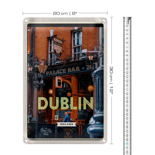 Blechschild Reise 20x30cm Dublin Ireland Palace Bar Reiseziel